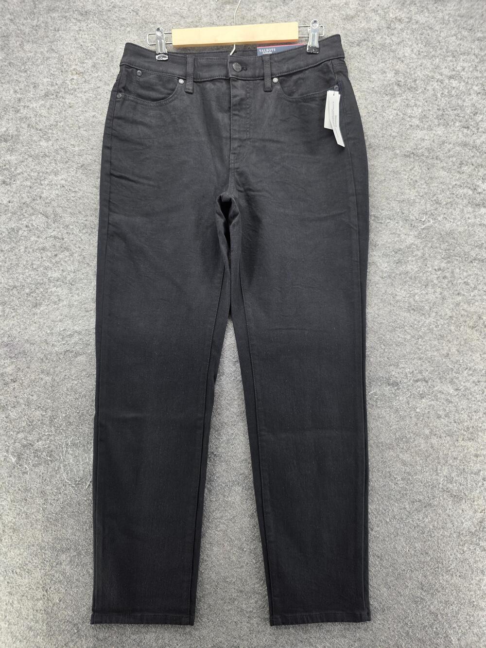 Talbots Jeans Womens 8 Black Slim Ankle Curvy Slimming Stretch 28 Inseam